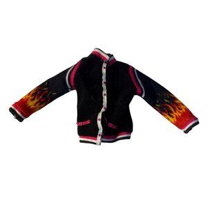 Monster High Jacket Black Flames for Home Ick Heath Burns’ Doll